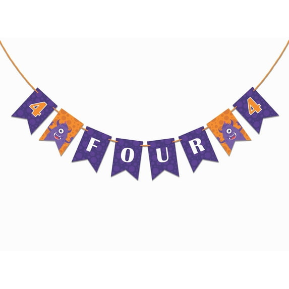Inkdotpot Party Supplies For BoyI Am FourPaper GarlandBirthday Banners MonsterBirthday Streamers