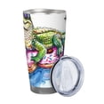 thumbnail image 2 of Easygdp Alligator Donut Pool Float 20oz Stainless Steel Vacuum Insulated Double Wall Travel Tumbler, Durable Insulated Coffee Mug with Spillproof Lid-Straw Two-piece Set, 2 of 8