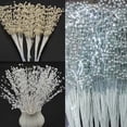 thumbnail image 3 of PENGXIANG 10 Stems Faux Pearl Beads Spray Wedding Bride Flower Bouquet Home Table Decor(Gold), 3 of 10