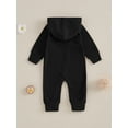 thumbnail image 5 of aturustex Baby Girls Boys Solid Basic Jumpsuit 0 3M 6M 12M 18M Infant Long Sleeve Hooded Rompers Casual Oblique Zipper Romper Hoodies Newborn Simply Daily Casual Autumn Bodysuits Clothes, 5 of 7