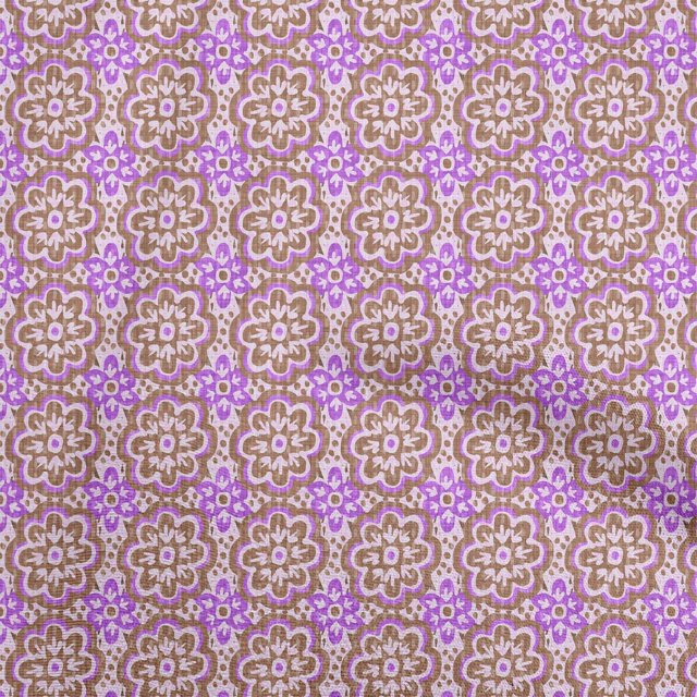 oneOone Cotton Poplin Brown Fabric Asian Block Fabric For Sewing Printed Craft Fabric By The Yard 42 Inch Wide