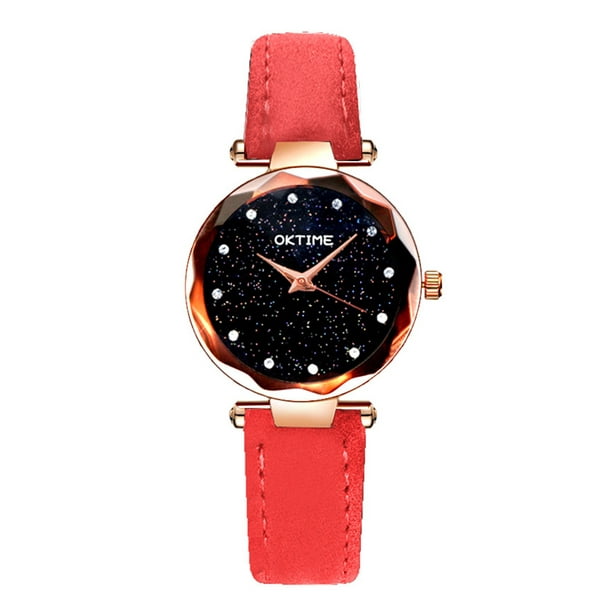 Luxe exquise montre de quartz de montre de mode des femmes Casual montres-bracelets de ciel étoilé brillant