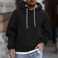 thumbnail image 2 of Men's Solid Color Plush Warm Coat Fleece Sweater Casual Coat Pocket Sweater Autumn Winter Coat3XL, 2 of 5