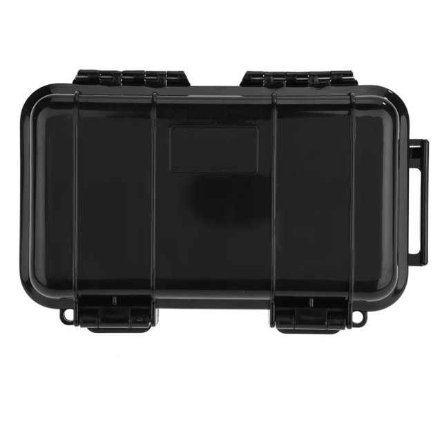 Outdoor Waterproof Shockproof Airtight Survival Box Storage Container Case Carry Box Black Dry Storage Box for Fishing Cam Hiking Outdoor Activities A) Khall TJ05725-01
