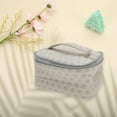 thumbnail image 3 of Bolsas de Maquillaje de Viaje Cuadradas Ligeras con Puntos Únicos 1 Pc Caqui Gris Poliéster, 3 of 5