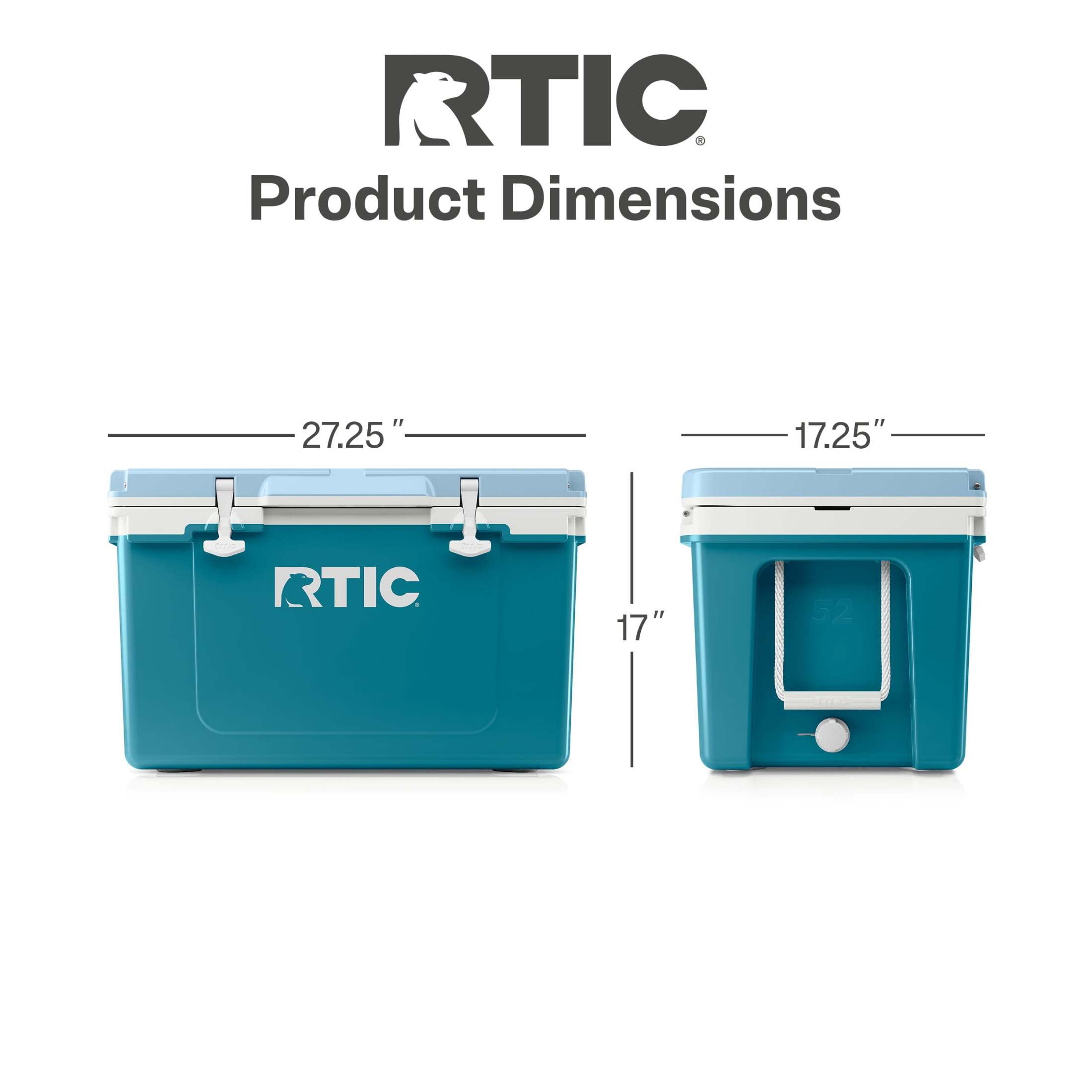 RTIC Ice Chest Cooler, 52 QT Ultra-Light Hard-Sided Cooler Fits 76