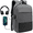 Gray, variant on Travel Backpack with USB Port, Laptop Carry On Backpack, Waterproof Casual Daypack Computers Backpacks  for Women Men Weekender Trips, Business, School & Hiking, Black
