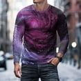 thumbnail image 2 of Men's Long Sleeve Shirts Tie Dye Letter Tshirt Crew Neck Casual Tee Tops Unisex 3D Graphic Print Shirts for Mens Women Fashion Undershirts, 2 of 6