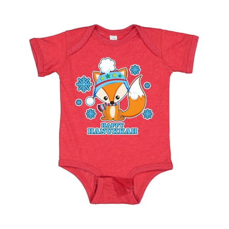 

Inktastic Happy Hanukkah with Fox and Snowflakes Gift Baby Boy or Baby Girl Bodysuit