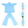 thumbnail image 2 of Blue Adult Disposable Raincoat with Hood for Protection Lightweight Packable Plastic Emergency Rain Poncho One Size Fits Most, 2 of 8