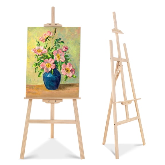 Wooden Easel Stand, Adjustable Folding Easel for Painting, Drawing, Canvas up to 42", Wedding Sign and Poster Display