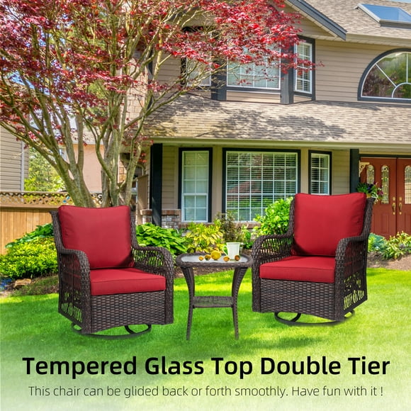 Patio Conversation Set Swivel Chairs