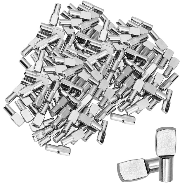 100 Piezas Clavijas De Pasadores De Estante Clavijas De Soporte De Estante Niqueladas Con Forma De Cuchara De 5 Mm Clavijas De Estante Para Estantes Clavijas De Soporte De Estante De Gabinete Soportes
