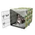 thumbnail image 5 of Philodendron Dog Crate Cover, Pattern of Exotic Parrot on Floral and Leafy Branch, Easy to Use Pet Kennel Cover Small Dogs Puppies Kittens, 7 Sizes, Pastel Green Multicolor, by Ambesonne, 5 of 6