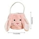 thumbnail image 3 of Bolsa de lona con orejas largas de conejo de Pascua | Bolsa de Pascua infantil con asas de nudo a cuadros | Bolsa reutilizable y lavable a mano para guardar dulces, regalos, aperitivos y decoración, 3 of 5