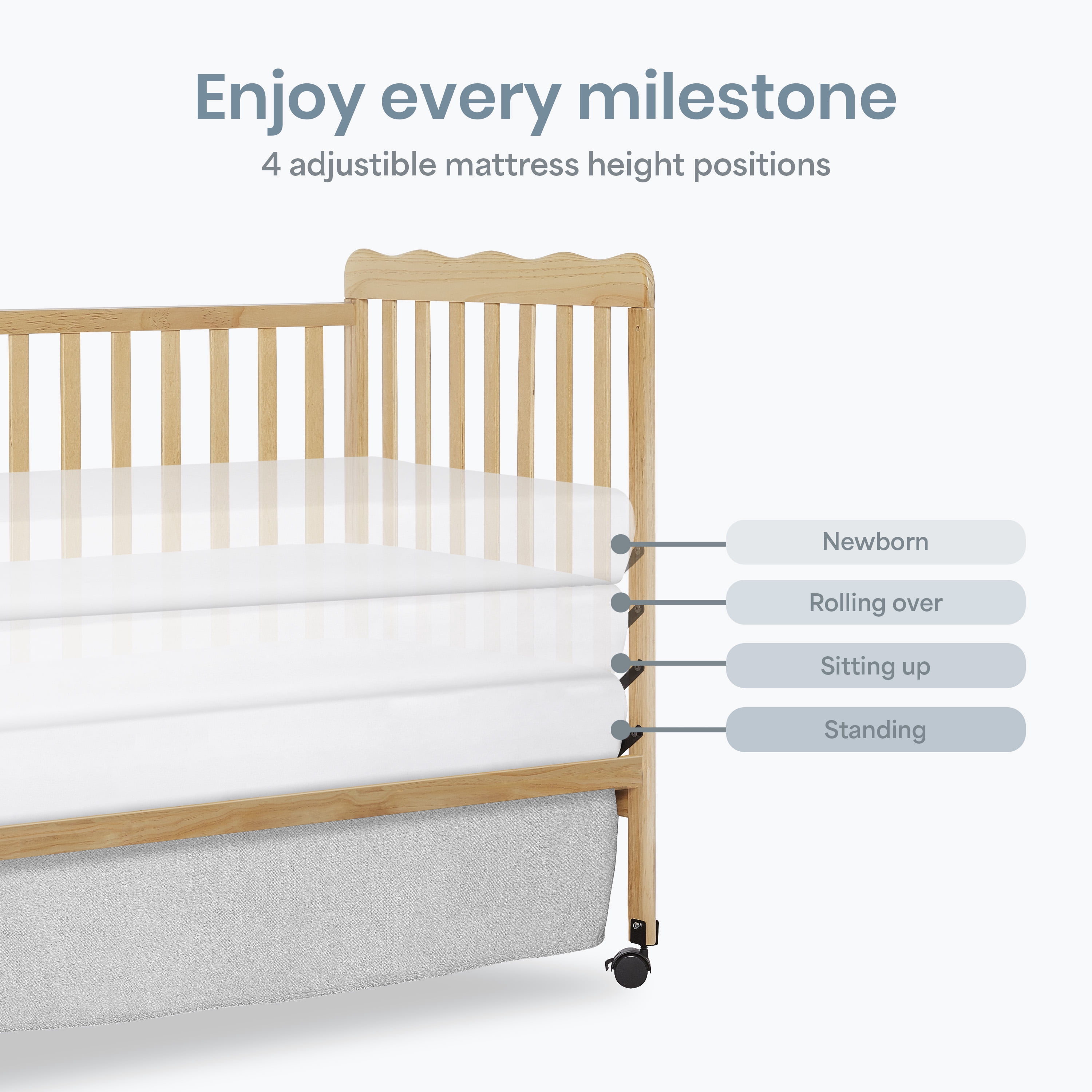 Dream On Me Carson Classic 3-in-1 Convertible Crib in Beechwood Natural, Greenguard Gold Certified