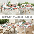 thumbnail image 7 of 44in Round Tablecloth with Elastic Edge, Waterproof Fitted Table Cover for 36-44" Tables, Floral Theme Polyester Reusable Table Cloths Wipe Clean for Picnic, Dining, Outdoor Use and Party Decor, 7 of 7