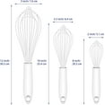 thumbnail image 6 of MaxxMarket White Silicone Whisk, Sealed Waterproof Design Set of 3, Professional Kitchen Whisks for Cooking Non-Scratch, Silicone&Stainless Steel Whisk, Heat Resistant 480°F Rubber wisk, BPA free, 6 of 14