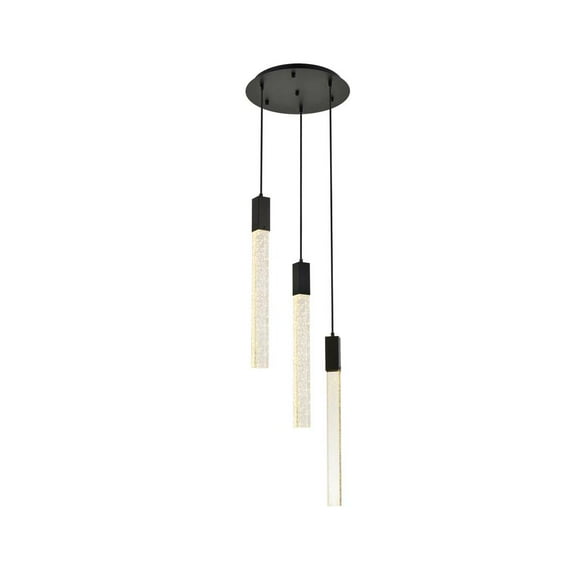 Weston 3 lights pendant in black