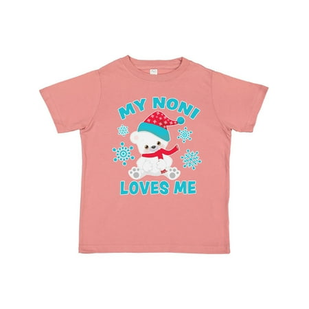 

Inktastic Polar Bear My Noni Loves Me in Santa Hat with Snowflakes Gift Toddler Boy or Toddler Girl T-Shirt