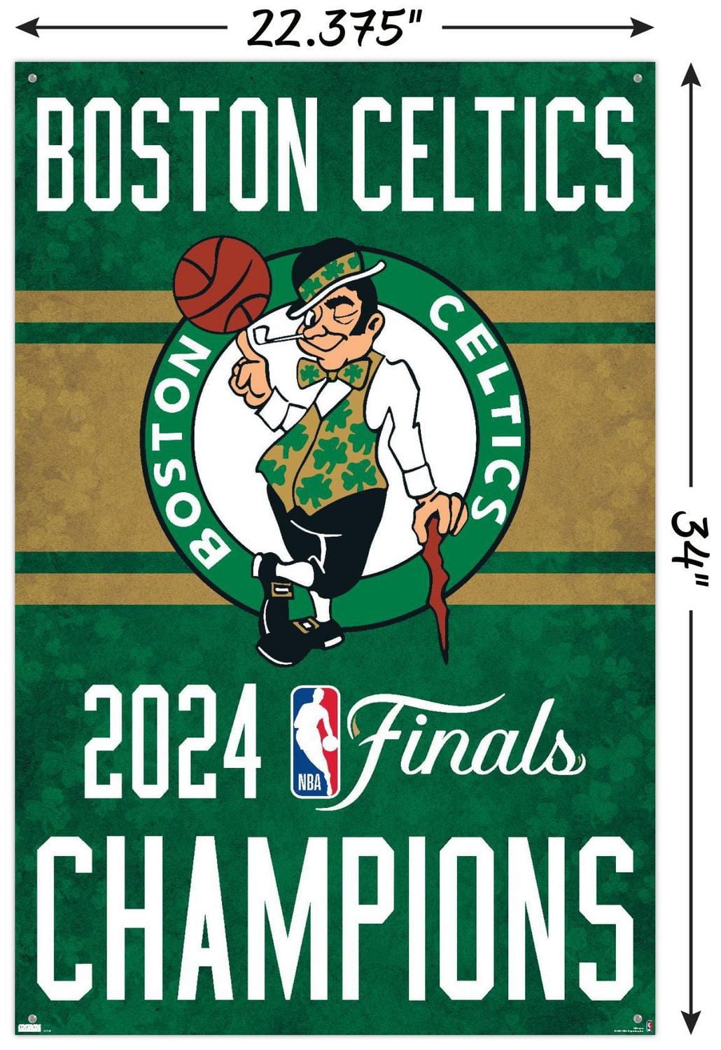 NBA Boston Celtics - 2024 NBA Finals Team Logo Wall Poster, 22.375" x 34" Framed