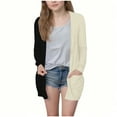 thumbnail image 2 of ATOGUTA Girl Cardigan Kids Long Cardigan Open Front Outerwear with Pockets Size 5T-14, Beige, 2 of 6
