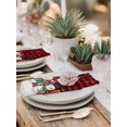 thumbnail image 5 of Red Buffalo Plaid Snowman Cloth Napkins Set of 6 Reusable Dinner Napkins, Christmas Winter Snowflake Xmas Cocktail Napkin Washable Table Napkins for Wedding/Holiday Party/Baby Shower 20"x20", 5 of 7