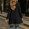 thumbnail image 5 of Women's Long Sleeve Loose Fit Solid Color Knit Cardigan Placket Open Front Tops Comfy Soft Lightweight Casual Daily | CSEONE,Army Green L, 5 of 6