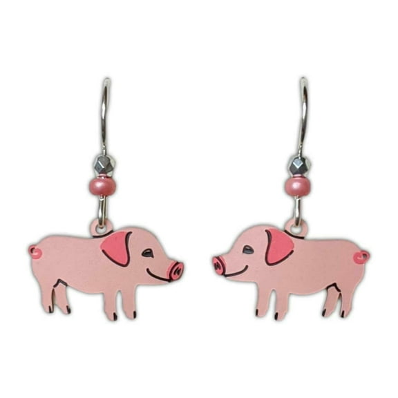 PINK PIG Piglet Hypo-Allergenic Earrings, Sterling Silver Plated, by Sienna Sky
