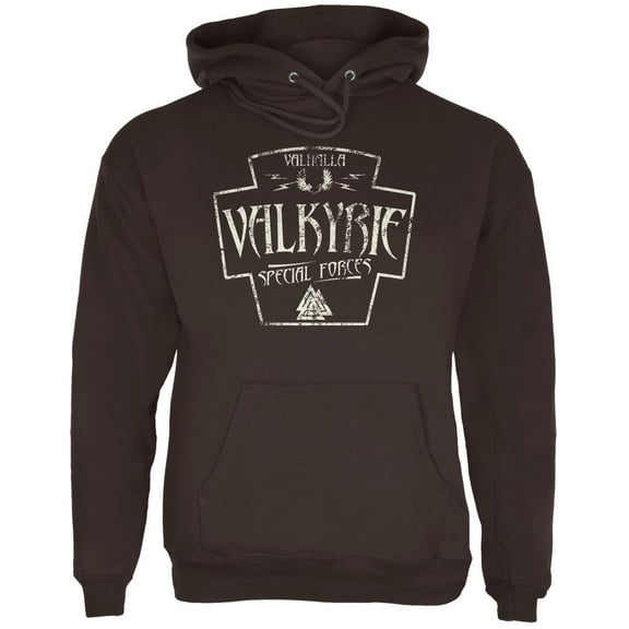 Valkyrie Valhalla Special Forces Retro Vintage Mens Hoodie Brown X-LG