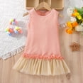 thumbnail image 2 of Odeerbi Toddler Kids Baby Girls 2025 Fashion Cute Solid Color Sleeveless Mesh Ruffles Princess Dress, 2 of 9