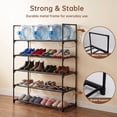 thumbnail image 5 of FOUKUS Expandable Shoe Rack: Adjustable Shoe Rack Metal Shoe Organizer for Closet & Entryway, 5 Tier Shoe Shelf Storage, Small Shoe Rack for Dorm, Garage, Narrow Space, Holds 10-20 Pairs, 5 of 6