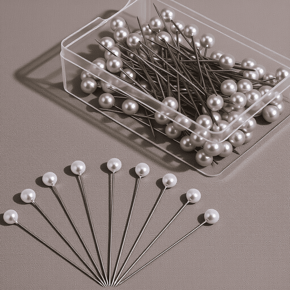 BESTYASH 100pcs Jumbo White Sewing Pins for Quilting, Crafting, Fabric, Dressmaking and Various Sewing Projects