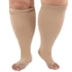 thumbnail image 1 of Medias de compresión para hombres y mujeres, medias de compresión de talla grande, pantorrilla ancha, medias de vuelo hasta la rodilla, compresión médica, 1 of 4