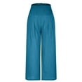 thumbnail image 4 of Savings Under $10 POROPL Womens Linen Pants Wide Leg Pants Casual Elastic High Waist Pants with Pockets, 4 of 6
