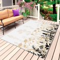 thumbnail image 4 of Outdoor Rug 3x5 ft Cream Herb Outdoor Large Area Rug Non Slip Rubber Floral Leaves Plant Front Door Mat RV Rug Camping Carpet Patio Outdoor Rugs for Backyard Balcony Deck Porch Indoor, 4 of 9