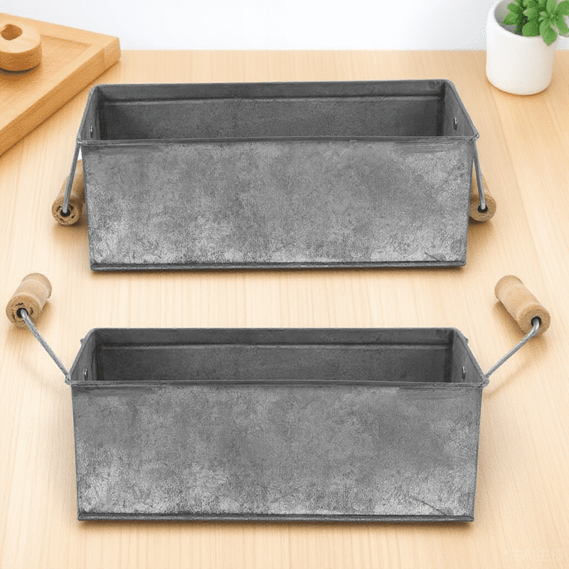 QUMIIRITY 2Set Decorative Flower Pot Iron Planter Pots for Plant Lovers