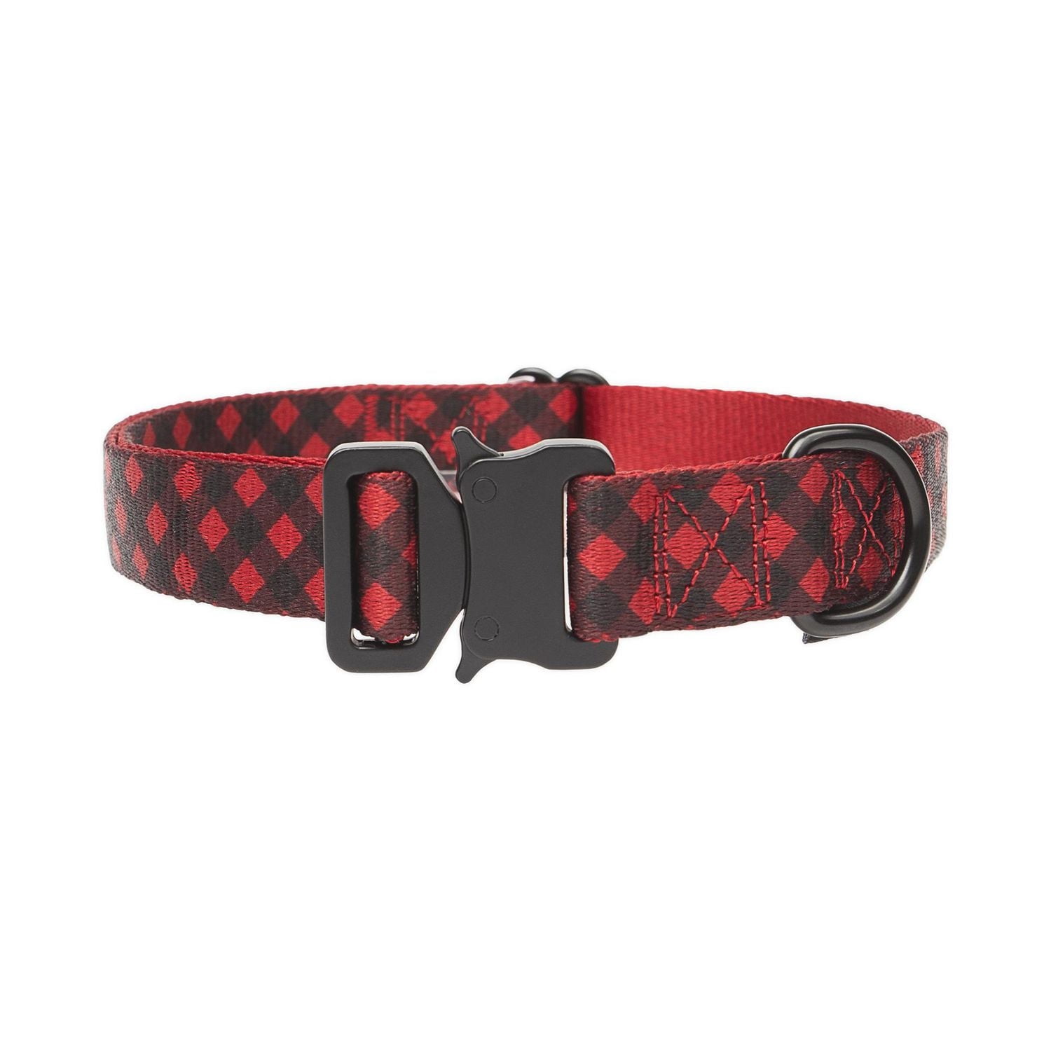One Paw, Buffalo Plaid Nylon Dog Collar with Metal Buckle, Water Repellent, Multiple sizes
