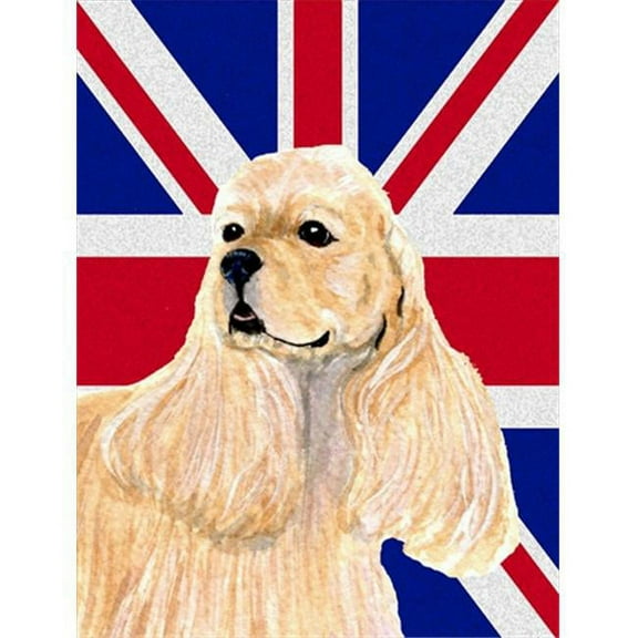 Cocker Spaniel Buff With English Union Jack British Flag Flag Garden Size