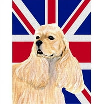 Cocker Spaniel Buff With English Union Jack British Flag Flag Garden Size