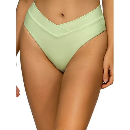 Swim Systems Womens Cucumber Jade V-Front High-Waist Bikini Bottom Style-B374-CUCBE Swimsuit