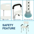 thumbnail image 6 of HomCom Adjustable Mobility Medical Grade Shower Seat Chair with Removable Arms, 6 of 9