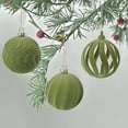 thumbnail image 2 of Fwttom Flocked Christmas Balls Set of 12 - Shatterproof Xmas Tree Ball Ornaments Soft Textured Holiday Decorations Indoor for Christmas Holiday Festive, 2", Army Green, 2 of 9