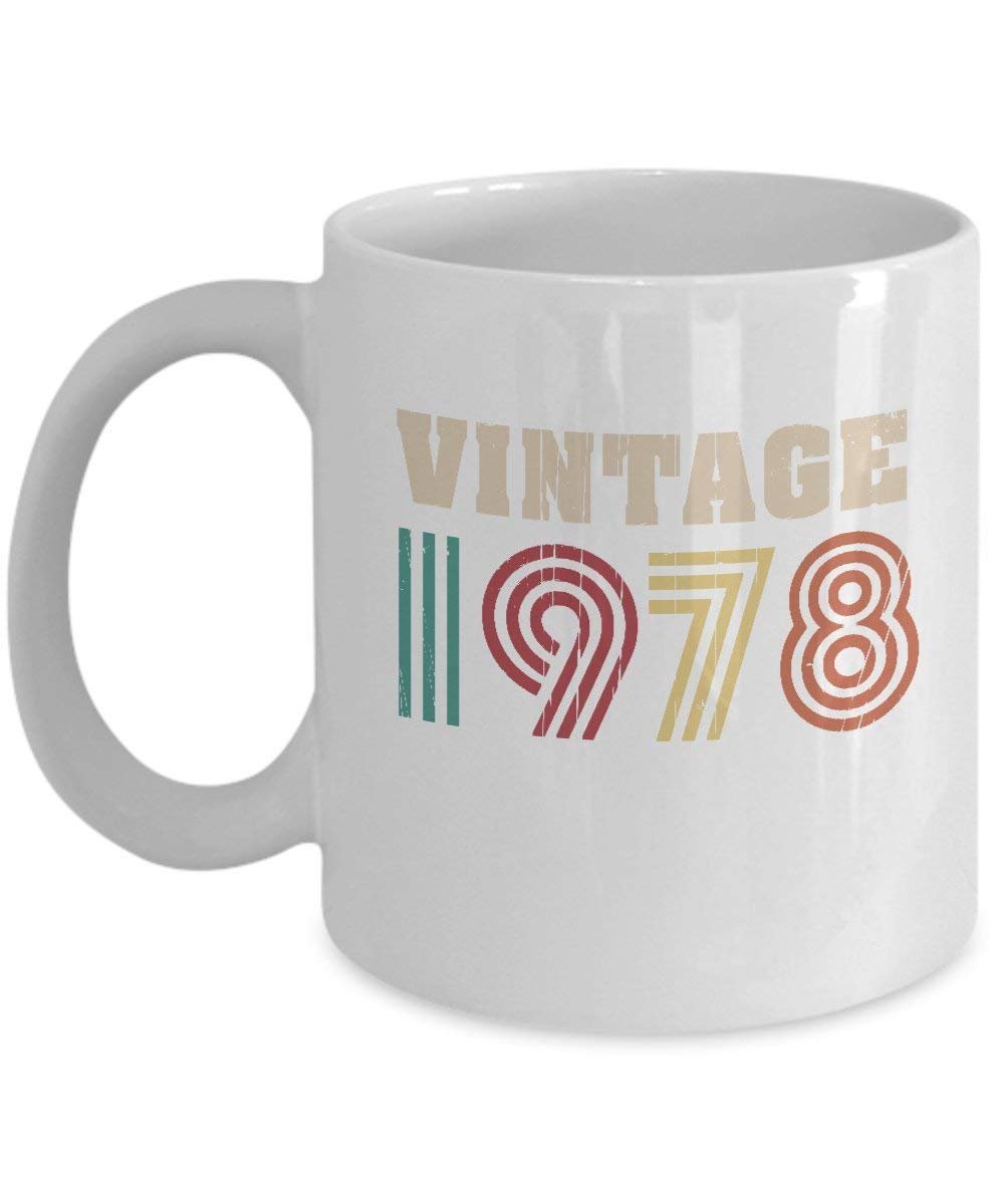 Vintage 1978 Year Retro Style Coffee & Tea Gift Mug, 40th Birthday Gag Gifts for Best Friend, Wife, Husband, Sister, Brother, Son, Daughter, Male or Female, Him or Her & Mens or Womens - image 1 of 4
