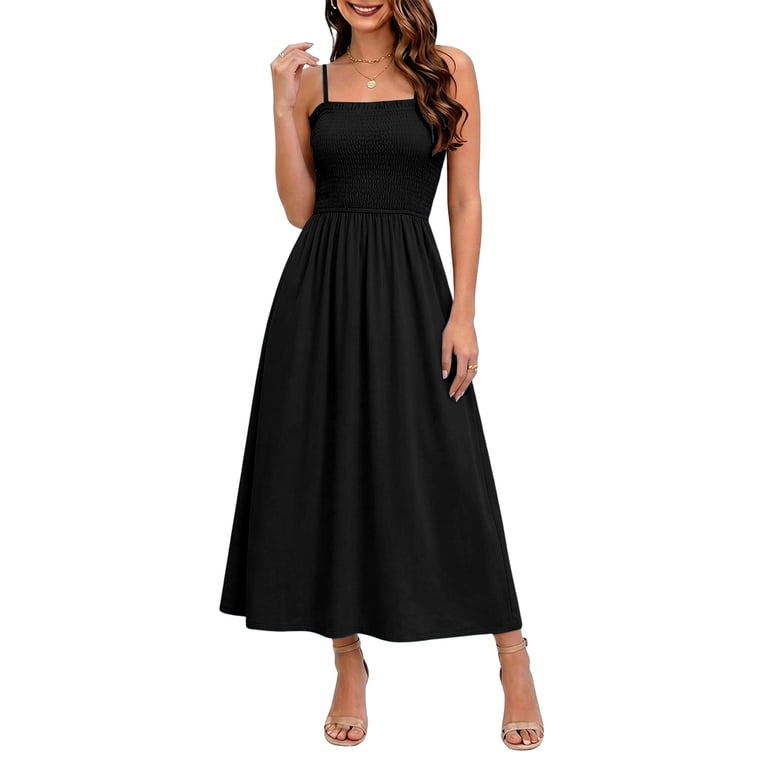 Sentmoon Plus Size Beach Dress Golf Dresses for Women Summer Solid Color Sleeveless Regular Fit Sun Dresses for Women 2026 for Everyday and Weekend S-XXL