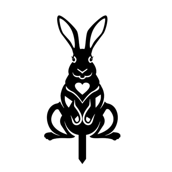 Tao Tao Garden Rabbit Yard Art, Easter Decorations Outdoor Animals Rabbit Silhouette Garden Art, Decorative Garden Stakes for Pathway, Floor, Yard, Lawn, Flowerbeds, Outdoor Decoration B