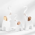 thumbnail image 3 of jifeng 3 Pieces Simple Geometric Abstract Elephant Sculpture Ornaments Decorations for White, 3 of 9