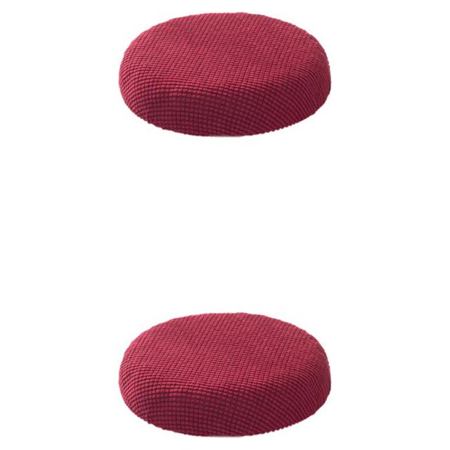 Toystoory Cojines para taburetes con pinzas, banda elástica, fácil de instalar, cojín impermeable suave, color rojo vino vino rojo 2Conjunto