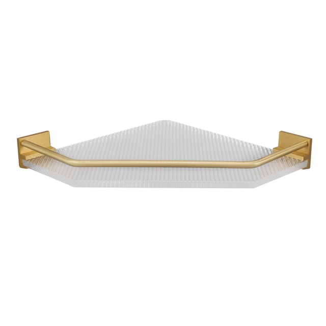 Gold Floating Shelf, Acrylic Wall Mounted, Corner Shelf Triangle Design, Easy Install, Bathroom Kitchen Storage. Stable Support for Daily Necessities
