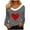 Gray, variant on Valentine's Day Shirts Women Plus Size Love Heart Print Tees Work Long Sleeve Blouse V Neck Holiday T-shirt Tops Valentines Day Gifts for Teen Girls
